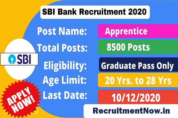 SBI Apprentice Recruitment 2020, 8500 Apprentice Vacancies, Apply ...